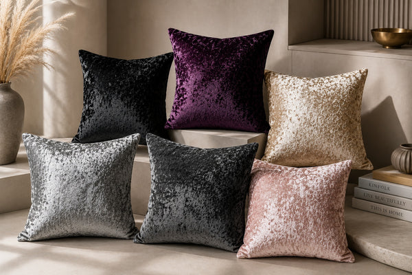 Crushed Velvet Cushion Cover – Soft and Elegant Decorative Pillowcase Available in Various Colors Pack of one