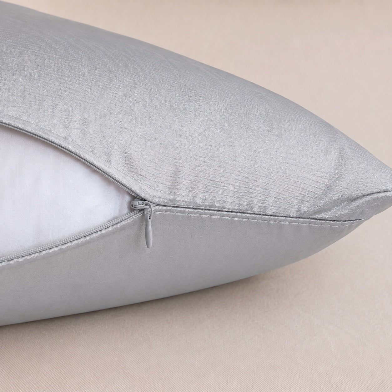 Luxury Velvet & Satin Accent Pillow Slip | Dual-Texture Throw Cushion Shell with Concealed Zipper | Single Pack