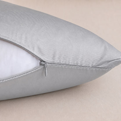 Luxury Velvet & Satin Accent Pillow Slip | Dual-Texture Throw Cushion Shell with Concealed Zipper | Single Pack