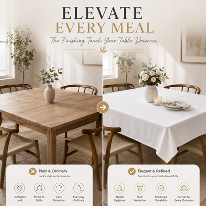 Luxury Rectangular Tablecloth - Premium Washable Dining Table Cover