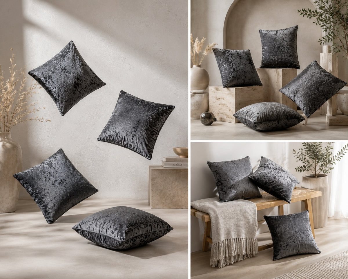 Crushed Velvet Cushion Cover – Soft and Elegant Decorative Pillowcase Available in Various Colors Pack of one