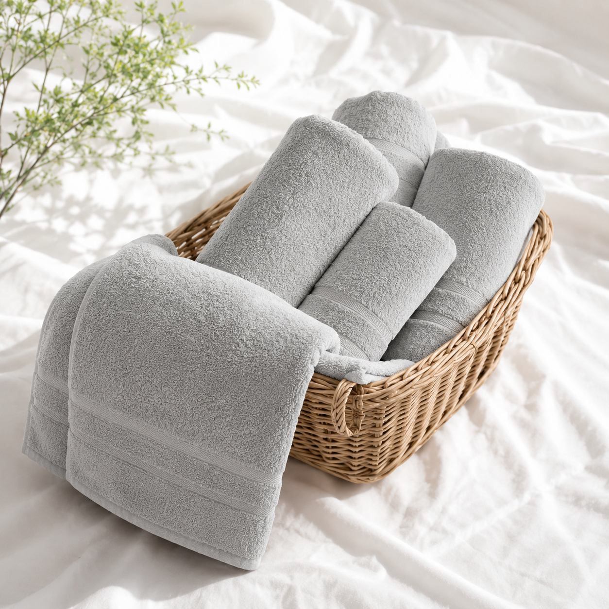 ZUAA Ultra Soft 10-Piece Cotton Towel Set – Quick Dry, Highly Absorbent Bath Towels for Home & Hotel