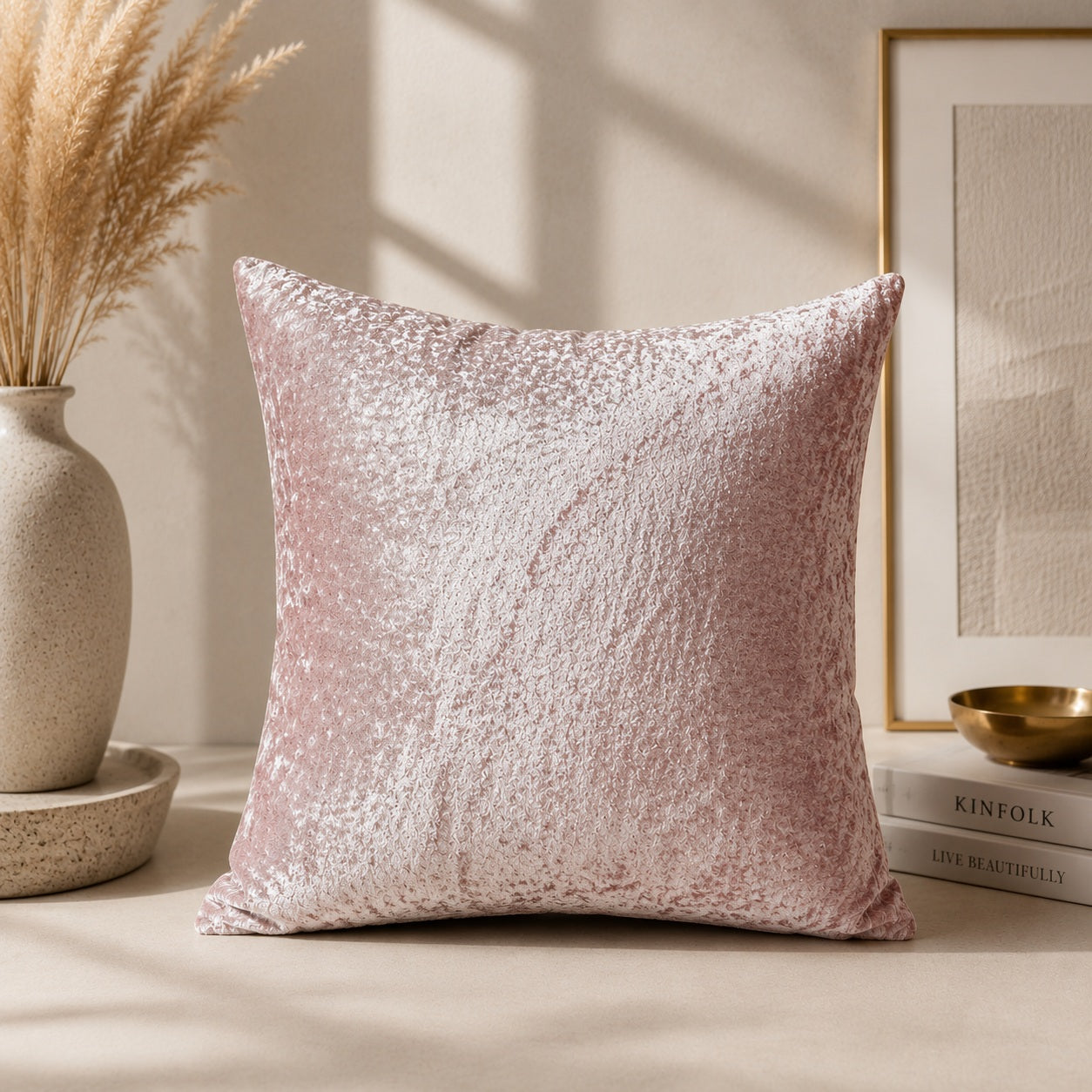 Crushed Velvet Cushion Cover – Soft and Elegant Decorative Pillowcase Available in Various Colors Pack of one