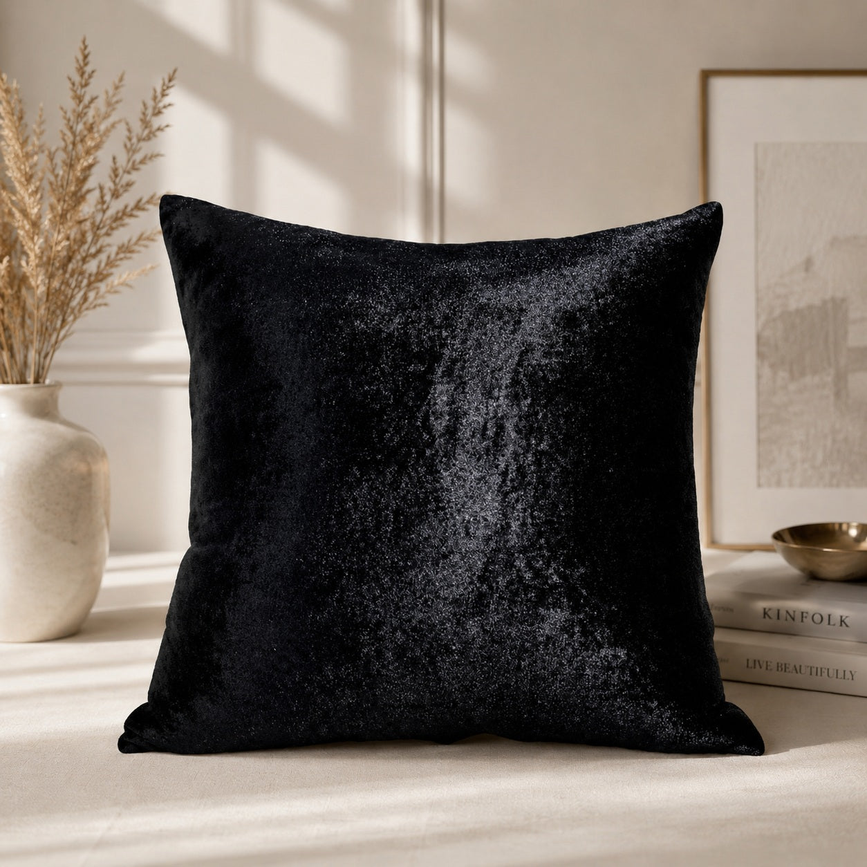 Crushed Velvet Cushion Cover – Soft and Elegant Decorative Pillowcase Available in Various Colors Pack of one