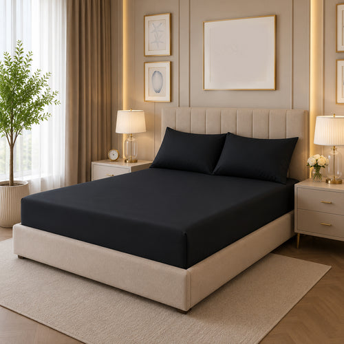 Extra Deep Fitted Mattress Cover (40cm Pocket) – Soft & Breathable Polycotton Bed Sheet | Non-Slip Snug Fit for Single, Double, King & Super King Beds