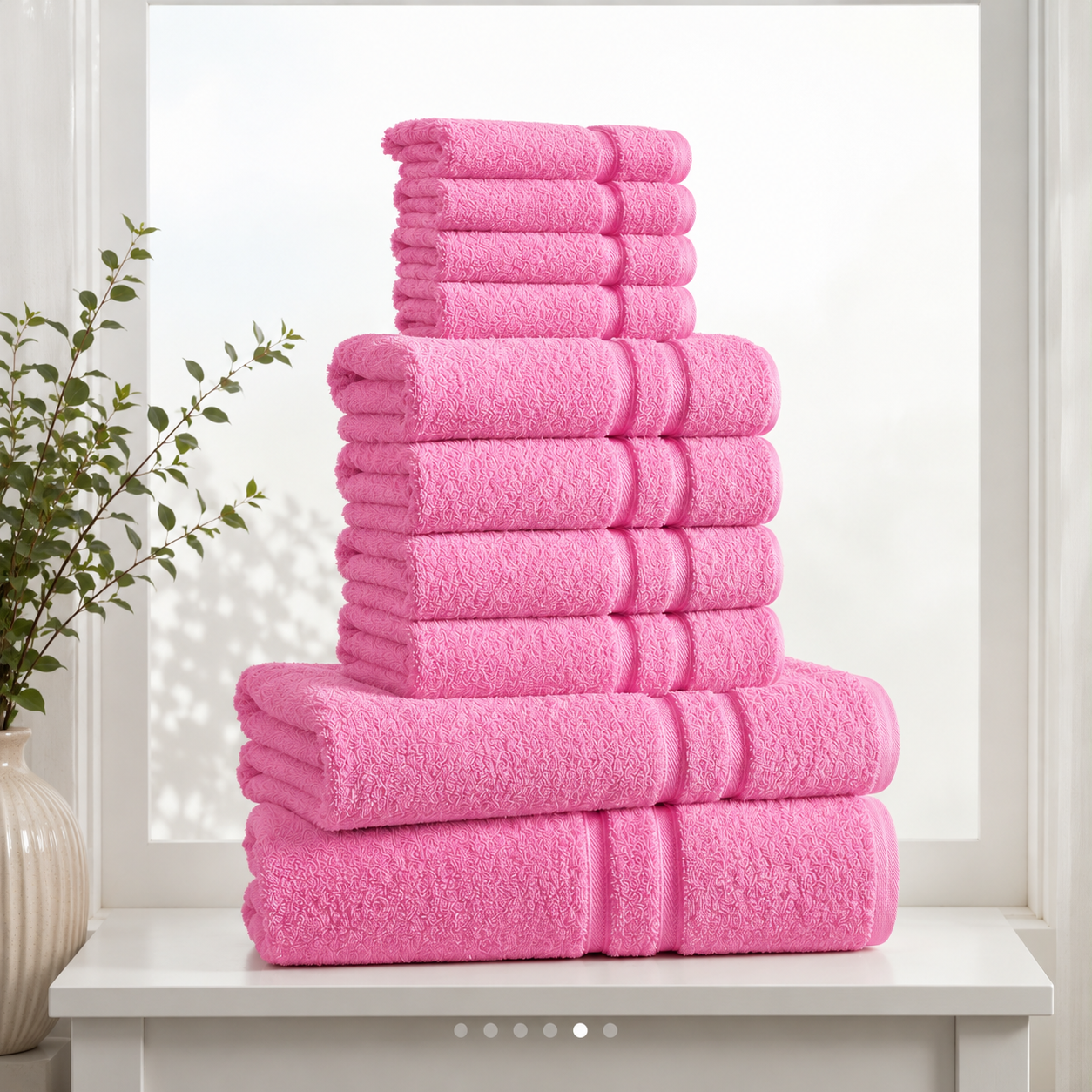 ZUAA Ultra Soft 10-Piece Cotton Towel Set – Quick Dry, Highly Absorbent Bath Towels for Home & Hotel