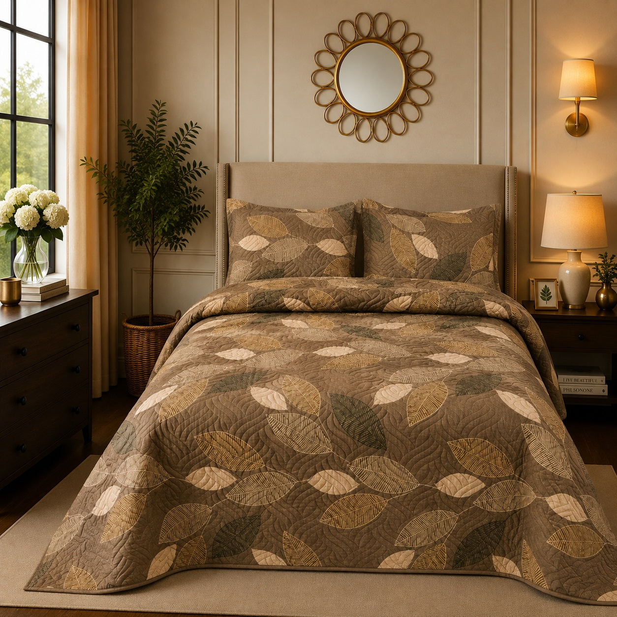 Premium 3PC Quilted Bedspread Set | Soft Reversible Microfiber Coverlet with 2 Pillow Shams | Lightweight All-Season Bedding | Luxury Hotel-Inspired Comfort for Double & King Beds