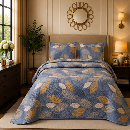 Premium 3PC Quilted Bedspread Set | Soft Reversible Microfiber Coverlet with 2 Pillow Shams | Lightweight All-Season Bedding | Luxury Hotel-Inspired Comfort for Double & King Beds