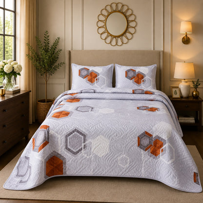 Premium 3PC Quilted Bedspread Set | Soft Reversible Microfiber Coverlet with 2 Pillow Shams | Lightweight All-Season Bedding | Luxury Hotel-Inspired Comfort for Double & King Beds