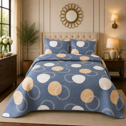 Premium 3PC Quilted Bedspread Set | Soft Reversible Microfiber Coverlet with 2 Pillow Shams | Lightweight All-Season Bedding | Luxury Hotel-Inspired Comfort for Double & King Beds