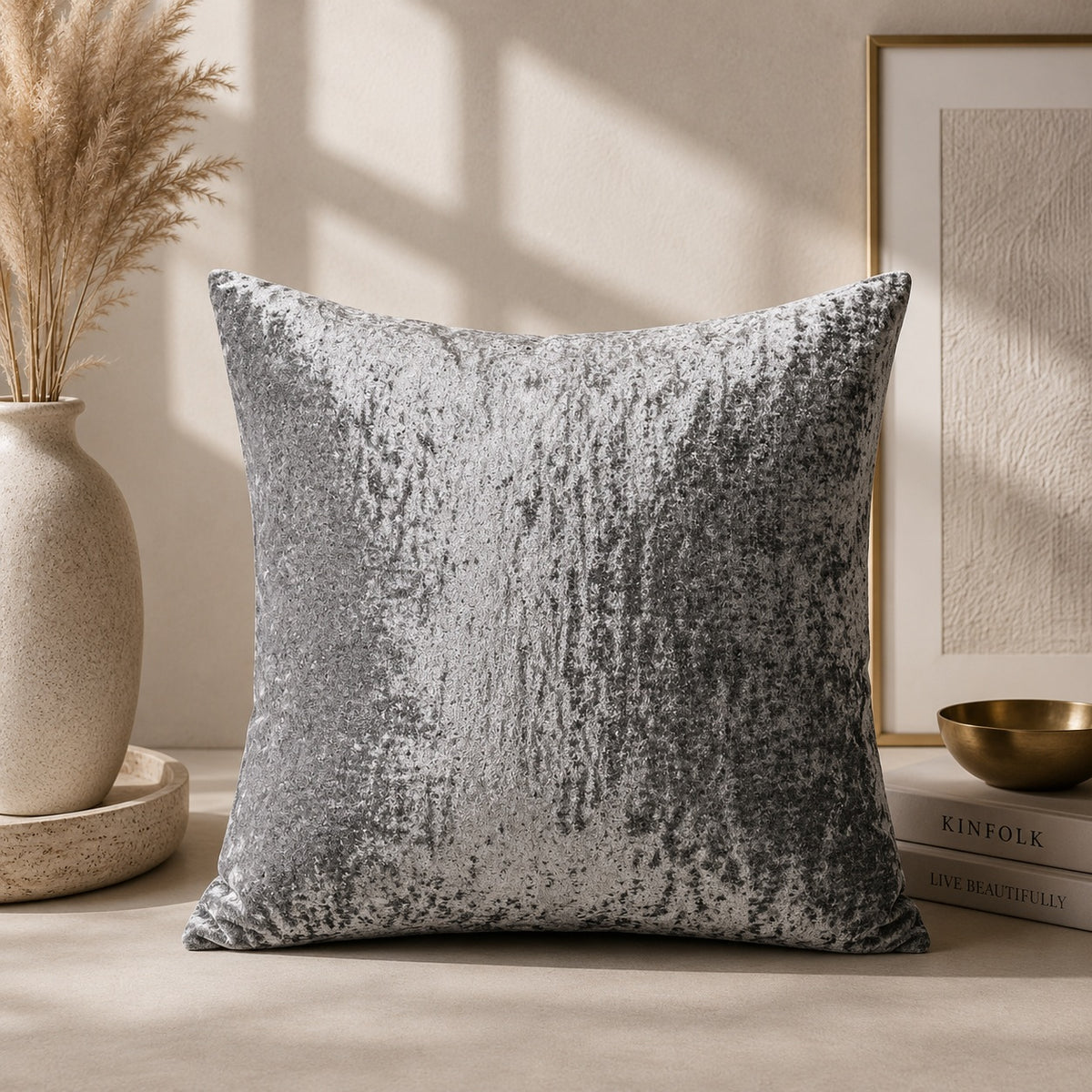 Crushed Velvet Cushion Cover – Soft and Elegant Decorative Pillowcase Available in Various Colors Pack of one