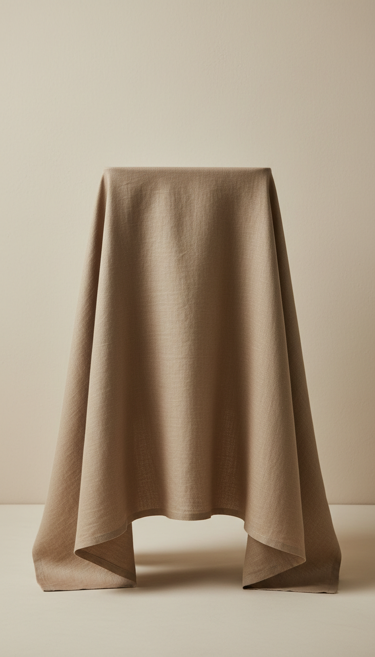 Elegant Natural Linen Tablecloth in Warm Taupe