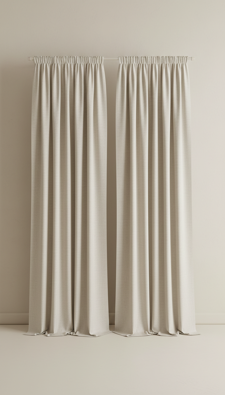 Tailored Linen Curtains in Ivory Cream