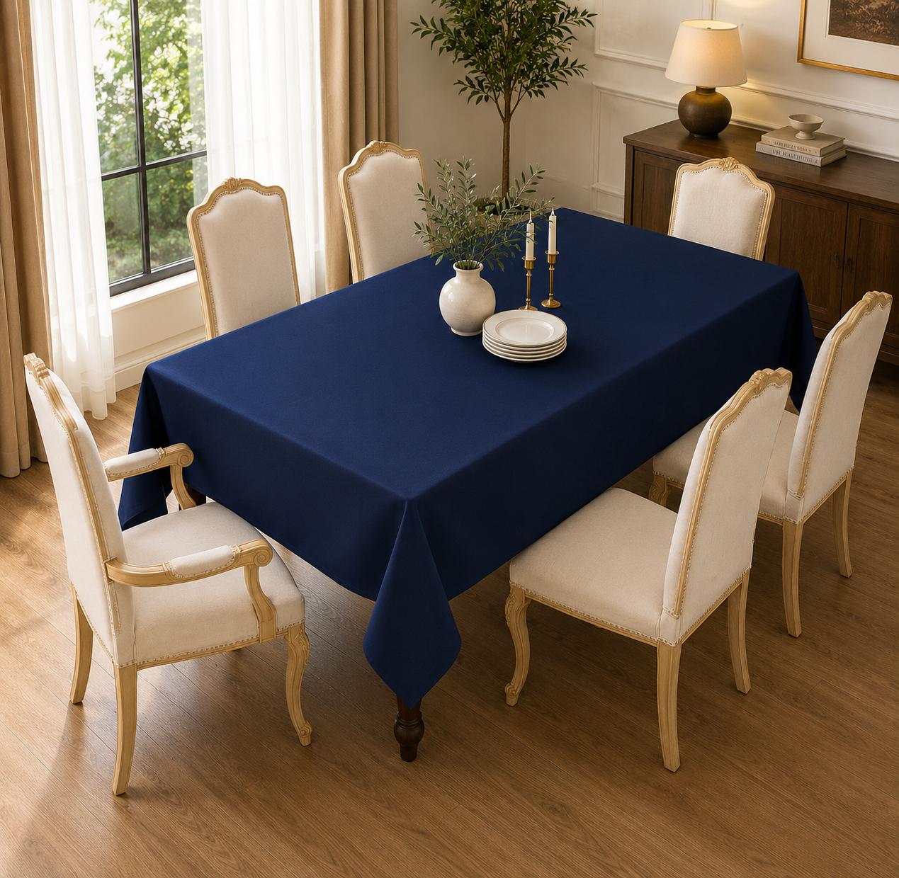 Luxury Rectangular Tablecloth - Premium Washable Dining Table Cover